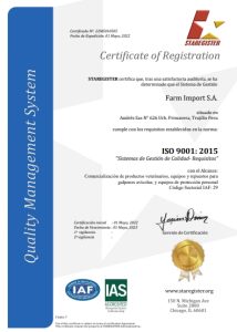 Certificate of Registration ISO9001- 2015